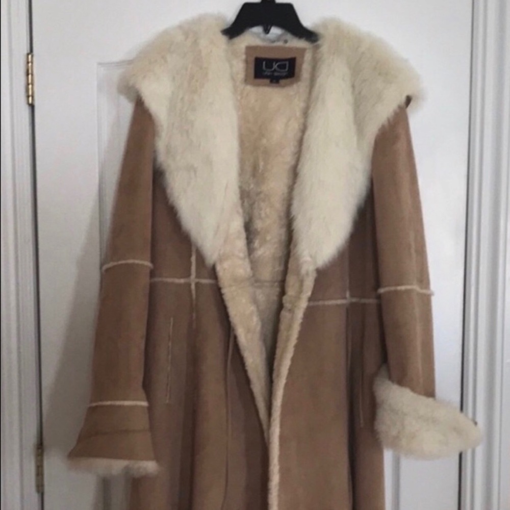 UTEX design faux-leather faux-fur shearling Women’s suede coat,very sexy & warm!